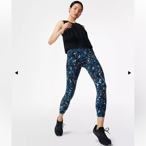 Sweaty Betty High Rise Honeycomb Navy Leggings - Picture 1 of 15